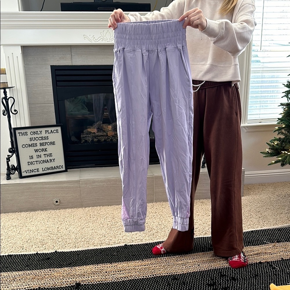 Five Light Purple Elastic Waist Joggers - image 1